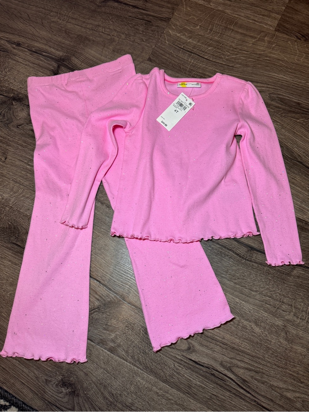 Girls' Pink Sparkle Long-Sleeve Set